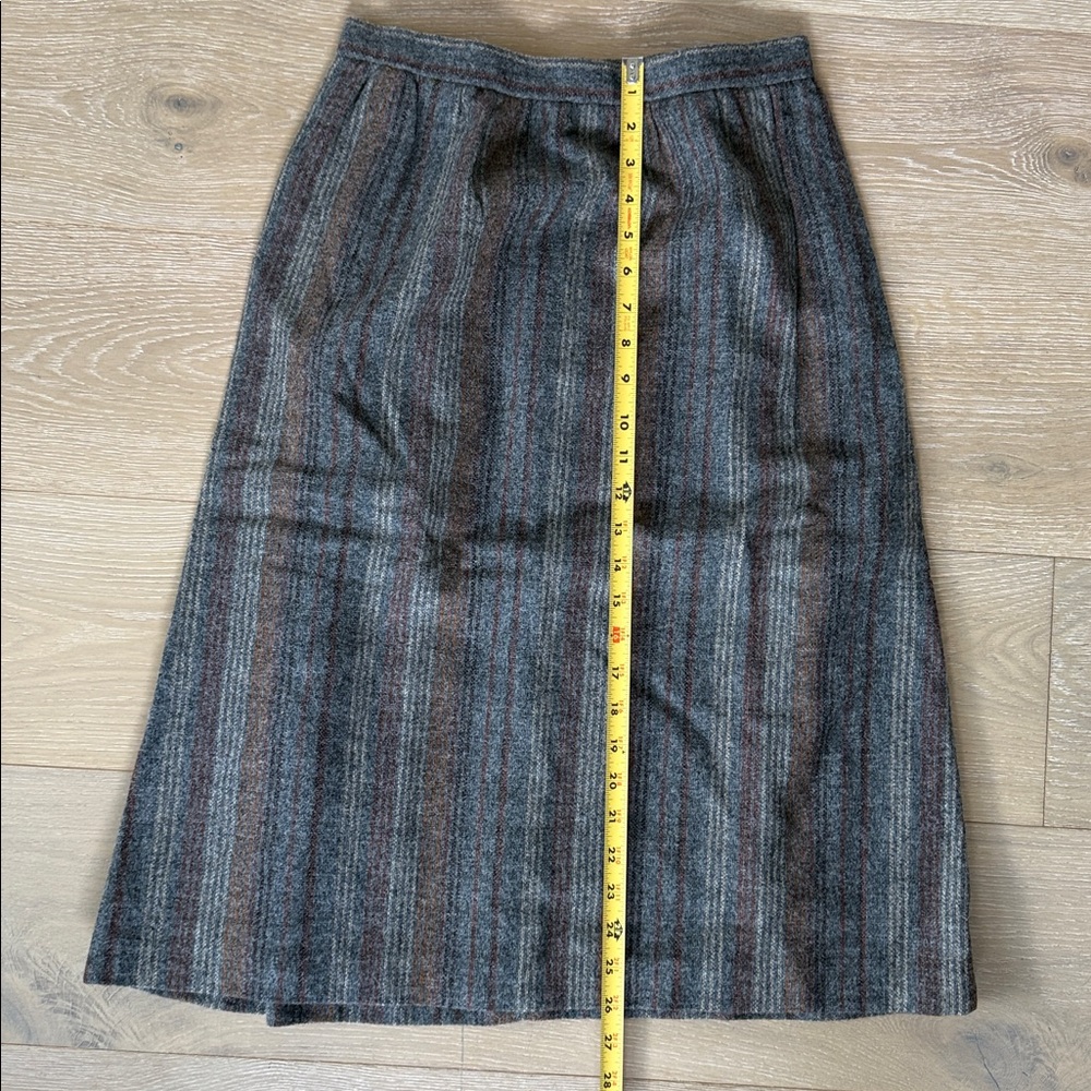 Vintage double breasted 100% wool White Stag Striped Skirt Set Sz 12 - Picture 10 of 13